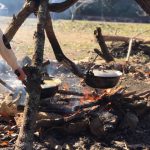 野外料理は楽し