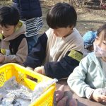 お芋をアルミ箔でくるんで